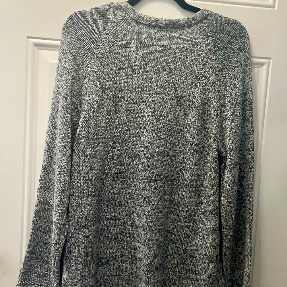 NWT XL Style & Co. Black White V Neck Ribbed Trim Boho Retreat Sweater - Picture 6 of 9